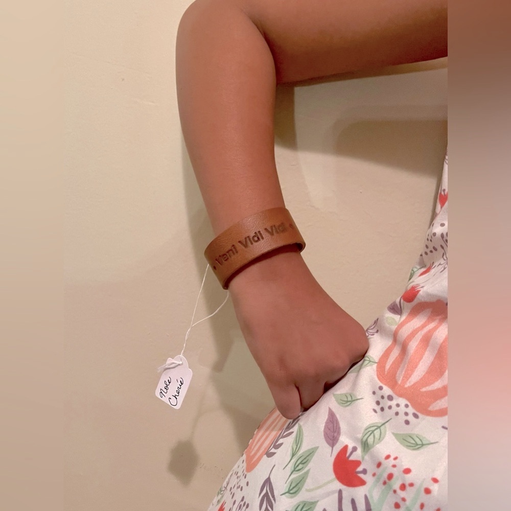 Veni Vidi Vici Brown Leather Bracelet (Item A4)